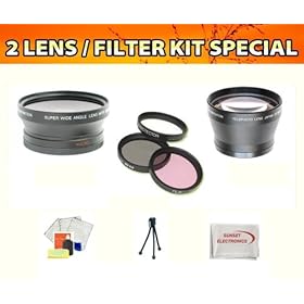 Wide Angle Macro Lens + 2x Telephoto Lens + 3 Pc. Filter Kit for the Canon EOS Rebel T3i T2i 550d these Lenses and Filters Will Attach Directly to the Following Canon Lenses 18-55mm, 75-300mm, 50mm 1.4 , 55-200mm. Kit Also Includes Lens Cleaning Kit and Lcd Screen Protectors ++More !!