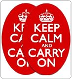 Bumper Stickers Keep Calm and Carry On Set of 4 Vinyl - Like Car Decals-Red