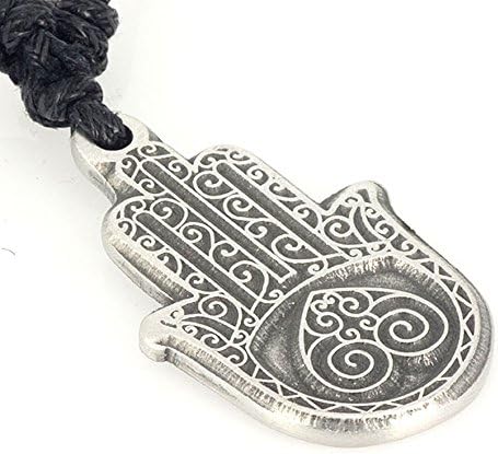 Hand of God Charm Amulet Protection Pewter Choker Jewelry Pendant Necklace