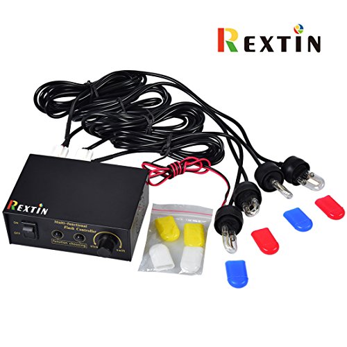 Rextin Car Truck 4 led Bulbs Flashing Lamp Strobe Kit Fire Lightbar Light Headlights 12v