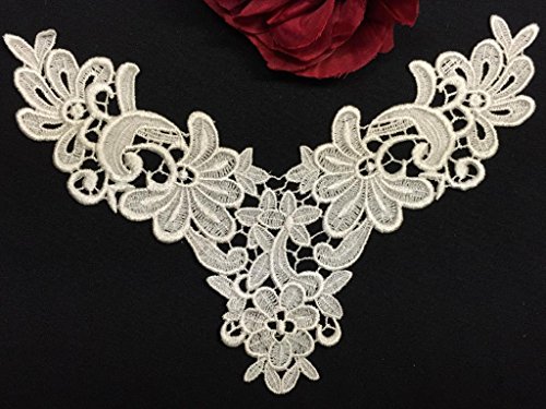 2 Pieces, Flower Pedal Victorian Yoke Lace, Ivory, 6.5
