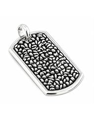 Sterling Silver Dog Tag With Pebbled Texture