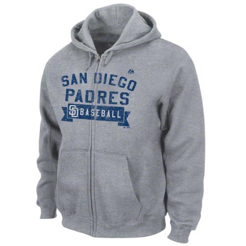 San Diego Padres Grey Arch Classic Full-Zip Hooded Sweatshirt