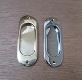 IRONMONGERY WORLDﾂｮ SOLID BRASS RECESSED PULL DOOR HANDLE FLUSH INSET DOOR HANDLE SLIDING (POLISHED 