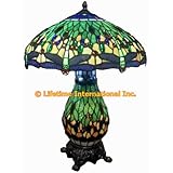 American Handmade Stained Glass Dragonfly Stained Glass Tiffany Table Lamp Lamps with Lit Base-click on Lifetime Int Shopping Cart to Purchase This Lamp.we ARE NOT Associated with Ck Stained Glass or Dynamic Lights