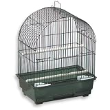 Blue Ribbon 9-Inch by 12-Inch by 15-1/2-Inch Arch Style Roof Bird Cage, Black/Smoke