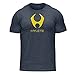 stacked tri-blend crew - vintage navy/atomic yellow - XL