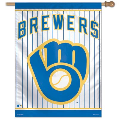 Milwaukee Brewers Glove Vertical Flag: 27x37 Banner