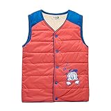 PANCY 子供服 秋冬 防寒ベスト 袖なしジャケット 裏起毛 男の子 女の子 犬柄 多色(90cm,オレンジ)
