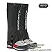 Black Crystal Ski Snow Hiking Walking Gaiters Waterproof Breathable Nylon Men's Black Size Extra Large