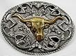 Steer Head Diamondcut Pewter/Brass Buckle