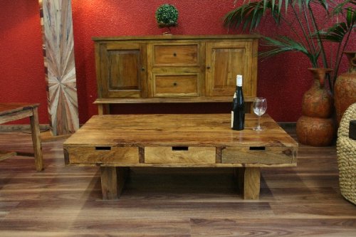 Couchtisch,6 Schubladen,Tisch,Holz,Massiv,Bali,110x60cm