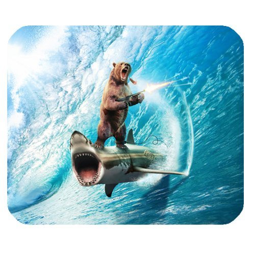 Beautiful Design Funny Bear Riding Shark Mousepad Mouse Pad Mat Mousepad Mouse Pad Mouse Mat Office Mousepad
