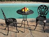 CBM Outdoor Patio Deck Cast Aluminum Furniture 3 Peice Bistro Set G BLK CBM1290 51WP037UXHL. SL160 CBM Outdoor Patio Deck Cast Aluminum Furniture 3 Peice Bistro Set G BLK CBM1290