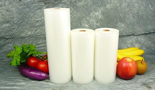 3 - Large FoodFreshing 4mil Commercial Grade Rolls Vacuum Sealer Food Storage Bags, Two 8"x50' and One 11"x50'