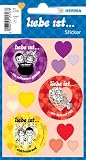 Produkt-Bild: HERMA Kreis-Sticker "Liebe ist", beglimmert VE=1