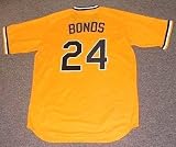 BARRY BONDS Pittsburgh Pirates Majestic Cooperstown Throwback Away Baseball Jersey