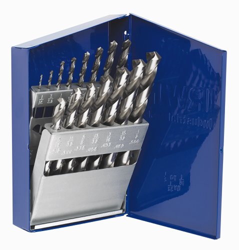 Irwin 60137 15 Piece 1/16-Inch to 1/2-Inch Black Oxide Twist Drill Bit Assortment with Metal Index