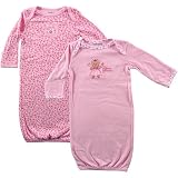 Luvable Friends Infant Gowns 2-Pack - Little Princess Pink