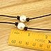 White Pearl Leather Necklace Choker with Single11 mm Pearls on Natural Black Leather