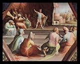 Domenico Beccafumi (Fresco cycle in the former Palazzo Bindi Segardi, Scene: Scipio devotes the tribunes his soldiers) White Wood-Mounted Art Poster Print - 11