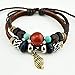 November's Chopin Unique Beads Braided Leather Adjustable Wrap Bracelet