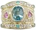 18KT Blue Zircon, Pink Sapphire, Paraiba Tourmaline and Diamond Ring