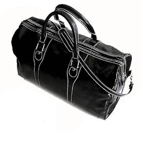 Floto Milano Duffle Black Italian Leather Luggage Travel Bag