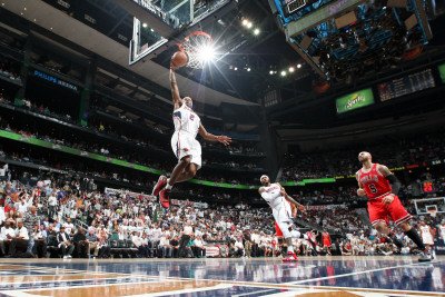 BESTPIX: Chicago Bulls v Atlanta Hawks - Game Four, ATLANTA - MAY 8: Joe Johnson Photographic Poster Print by Scott Cunningham, 24x36