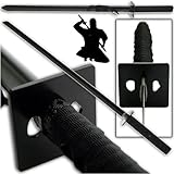 Stealth Black Ninja Sword with Classic Square Guard