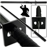 Stealth Black Ninja Sword with Classic Square Guard