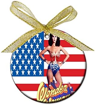 Wonder Woman- Custom unique Round porcelain Ornaments (Large Size) Holiday gifts or home Decor