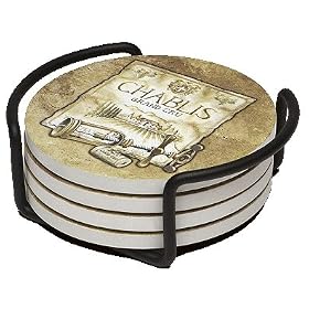 Occasions Black Wrought Iron Occasions Coaster Holder by Gift Warehouse