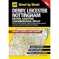 AA Street by Street Derby, Leicester, Nottingham