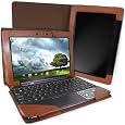 MiniSuit ASUS Transformer Prime TF201 / TF700T Leather Keyboard Portfolio Stand Case Cover for TF201 Mobile Dock and Tablet (Brown)