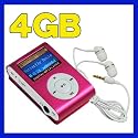 Swees Mini 4GB Clip Mp3 player mit FM radio LCD-Display Rosa