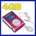 Swees 4GB Clip Mp3 player with FM radio and LCD screen - Pink