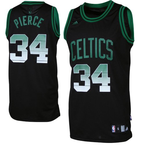 adidas Paul Pierce Boston Celtics Vibe Swingman Jersey - Black (Large)