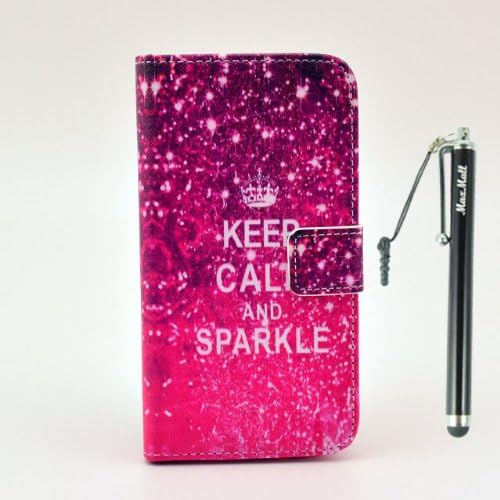 MaxMall Retro Keep Calm and Sparkle PU Leather Stand Card Wallet Case Cover for Samsung Galaxy SIII I9300