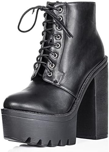 Ankle Boots Pumps - Black Synthetic Leather