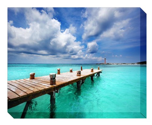 Blue Garden Designs #33431OD Paradise Pier Outdoor Picture on Canvas Art 40-inch-by-30-inch