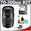 Tamron 70-300mm Di Macro Lens with Hood + 62mm UV Filter + Accessory Kit for Pentax Digital & Film AF SLR Cameras including K-7, K10D, K20D, K100D, K110D, K200D & K2000
