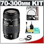 Tamron 70-300mm Di Macro Lens with Hood + UV Filter + Accessory Kit for Sony Alpha A290, A390, A450, A500, A550, A560, A580, A33, A55, A850 & A900 Digital SLR Cameras