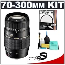 Tamron 70-300mm Di Macro Lens with Hood + 62mm UV Filter + Accessory Kit for Konica Minolta Maxxum 7D & 5D and Sony Alpha A100, A200, A230, A300, A330, A350, A380, A700 & A900 Digital SLR Cameras