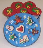 Scott's Cakes 1 lb. Wreath Christmas Sugar in a Christmas Cookie Tin