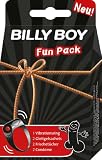 Billy Boy Fun Pack mit 1 Vibrationsring, 2 Passion Fruit Gleitgel-Sachets, 2 Frischetücher Fresh & Fun, 2 Orange-Kondome
