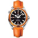 Omega Men's Seamaster Planet Ocean XL Automatic Chronometer Orange Strap Watch #2908.50.83
