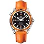 Omega Men's Seamaster Planet Ocean XL Automatic Chronometer Orange Strap Watch #2908.50.83