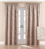 Damask Floral Pencil Pleat Curtains