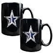 Dallas Cowboys 2pc 15oz Black Ceramic Mug Set - Primary Logo NFL Football